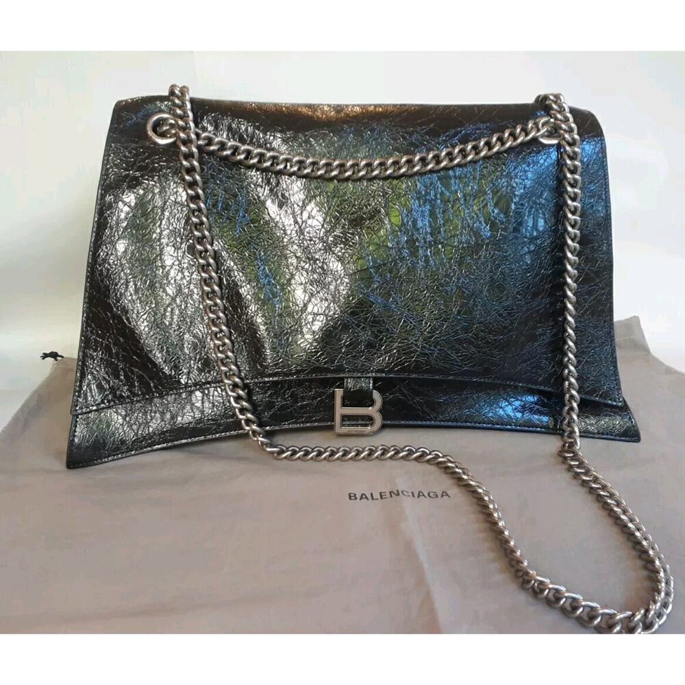 Balenciaga Leather Large Crush Shoulder Bag - Picture 1 of 16
